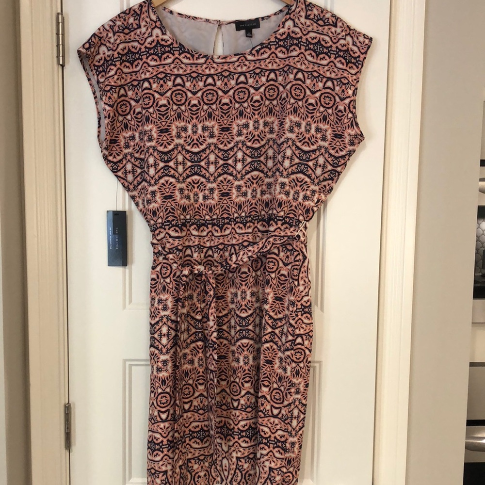 NEW The Limited navy & orange print dress